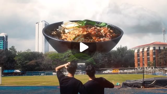 A giant rice bowl floating over the Ateneo field, from a Bowl Boys reel
